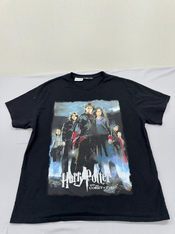Harry Potter Goblet Fire Graphic T-Shirt XXL Black Crew Neck Unisex