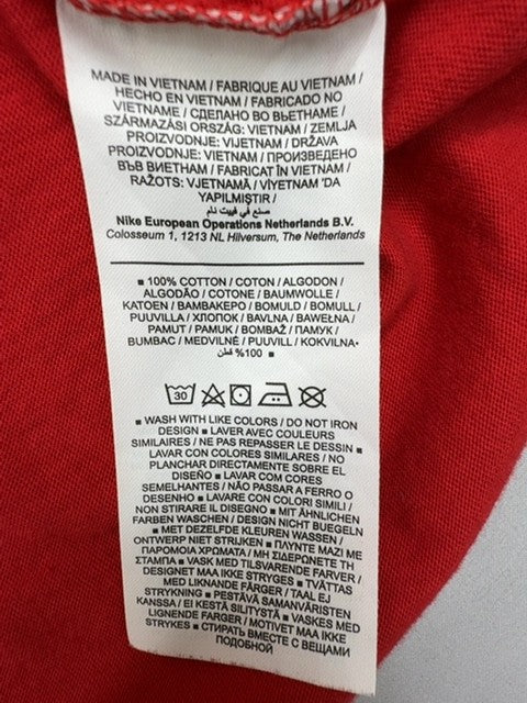 Nike Men's Red Athletic Crew Neck Short Sleeve T-Shirt Small Cotton
