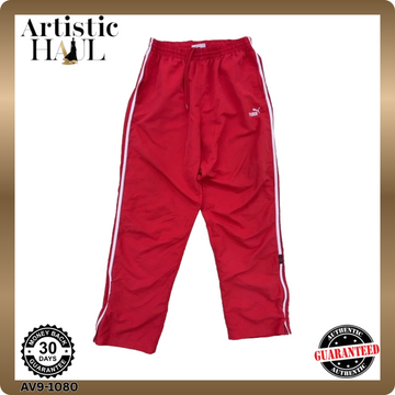 Puma Men's Red Track Pants L Drawstring Regular Thailand