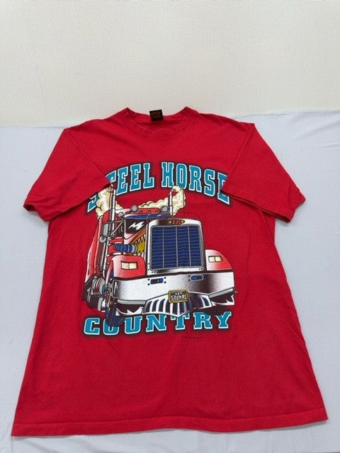 Sun Men's Red T-Shirt – Size L, Motorcycle Large motorcycle large, Graphic