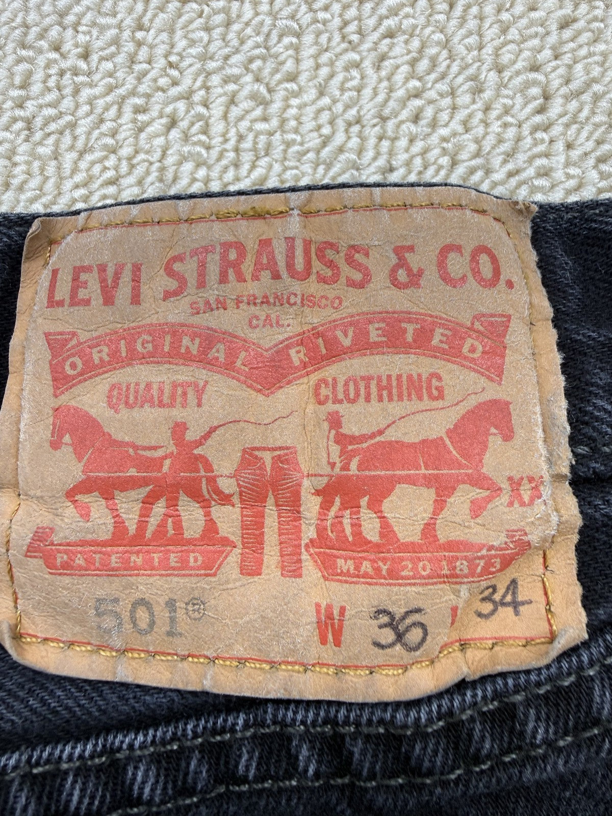 Levi's Men's Black 501 Straight Leg Jeans