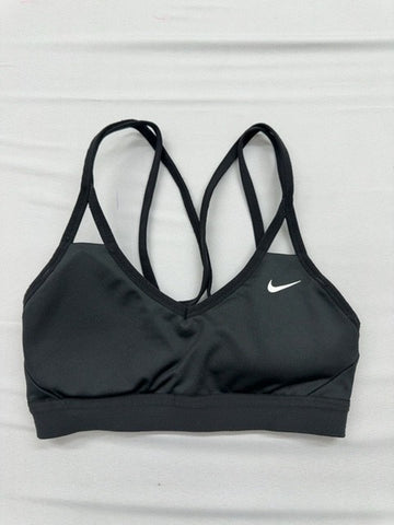 Nike Women's Black Swoosh Sports Bra Size S Padded Dri-FIT Racerback