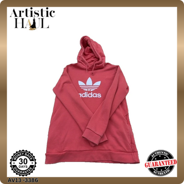 Adidas Unisex Red Hoodie Size M Long Sleeve Trefoil Logo Casual
