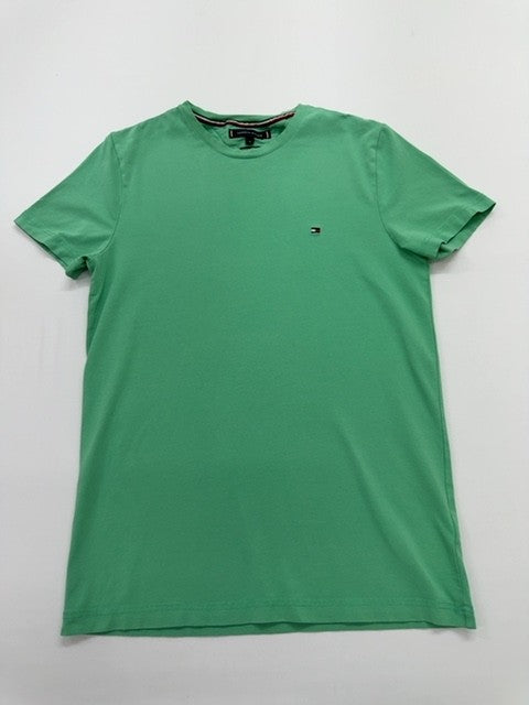 Tommy Hilfiger Men's Green T-Shirt – Size M, Slim Fit, Cotton