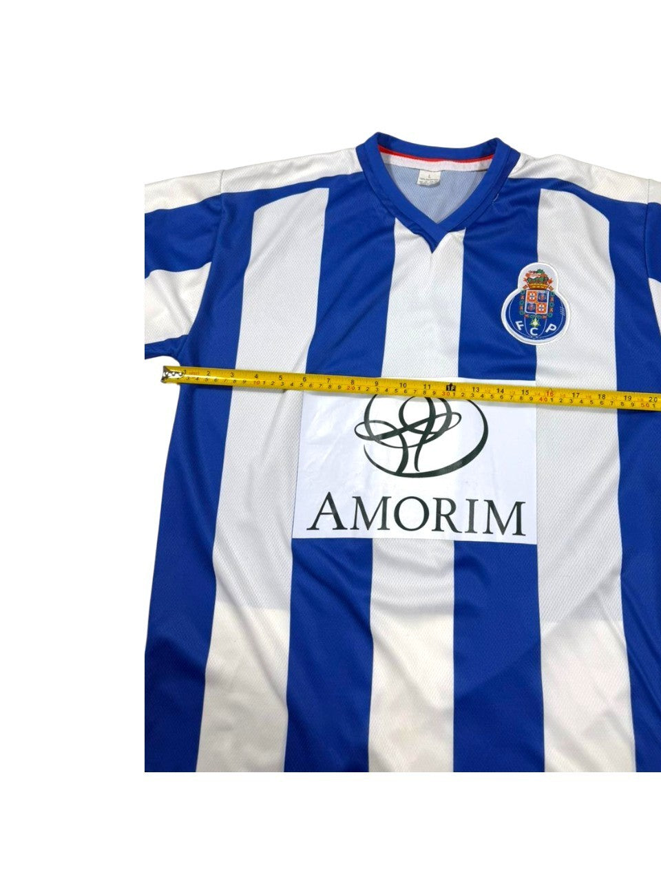 FC Porto Men's Soccer Jersey Blue White Striped Short Sleeve Football Shirt Size
