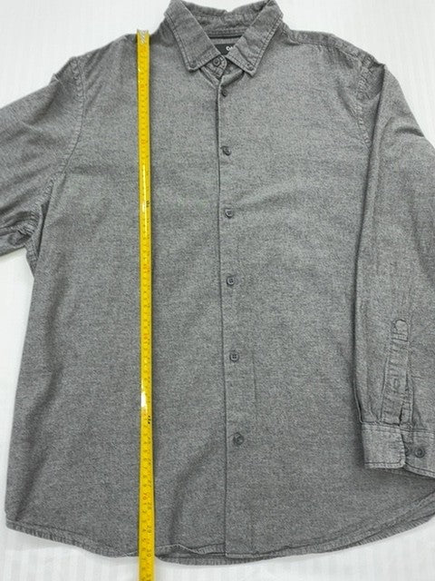 C&A Men’s Gray XXL Cotton Blend Button-Up Long Sleeve Shirt