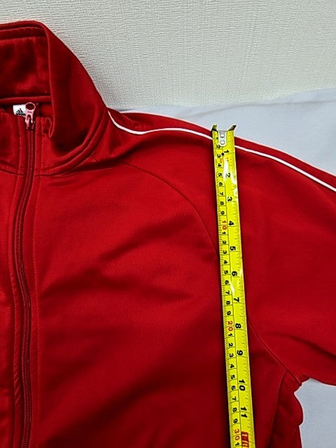 Adidas Men's Red Track Jacket XL Polyester Zip 3-Stripes Athletic