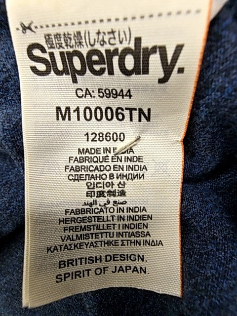 Superdry Men's Navy T-Shirt Size M Vintage Crew Neck Relaxed Fit