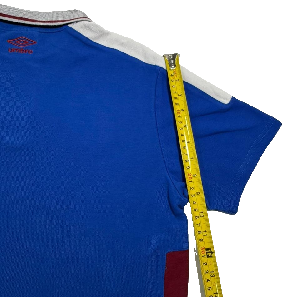 Umbro Men's Royal Blue Pique Polo Shirt Lion Crest Logo Short Sleeve Size XL