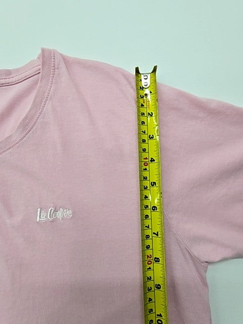 Le Couper Men Pink V-Neck Logo T-Shirt Size M Regular 100% Cotton