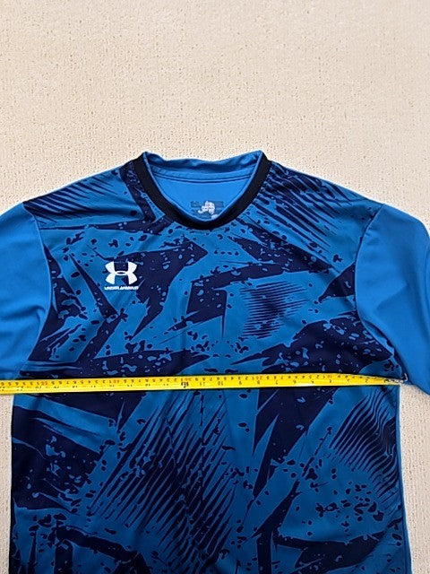 Under Armour Men's Blue Abstract Mesh Short Sleeve Jersey Crewneck