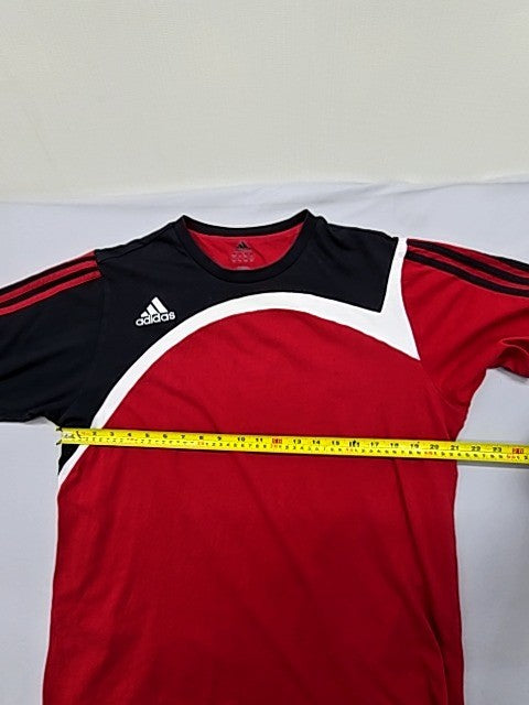 Adidas Unisex Red 3-Stripes Jersey Short Sleeve Size L Crewneck