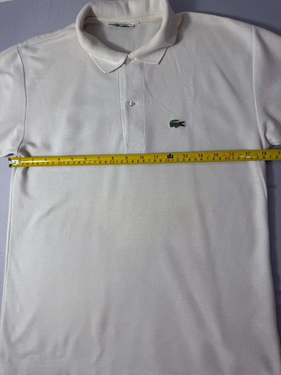 Vintage Lacoste White Polo Shirt Men's Classic Crocodile Logo Cotton