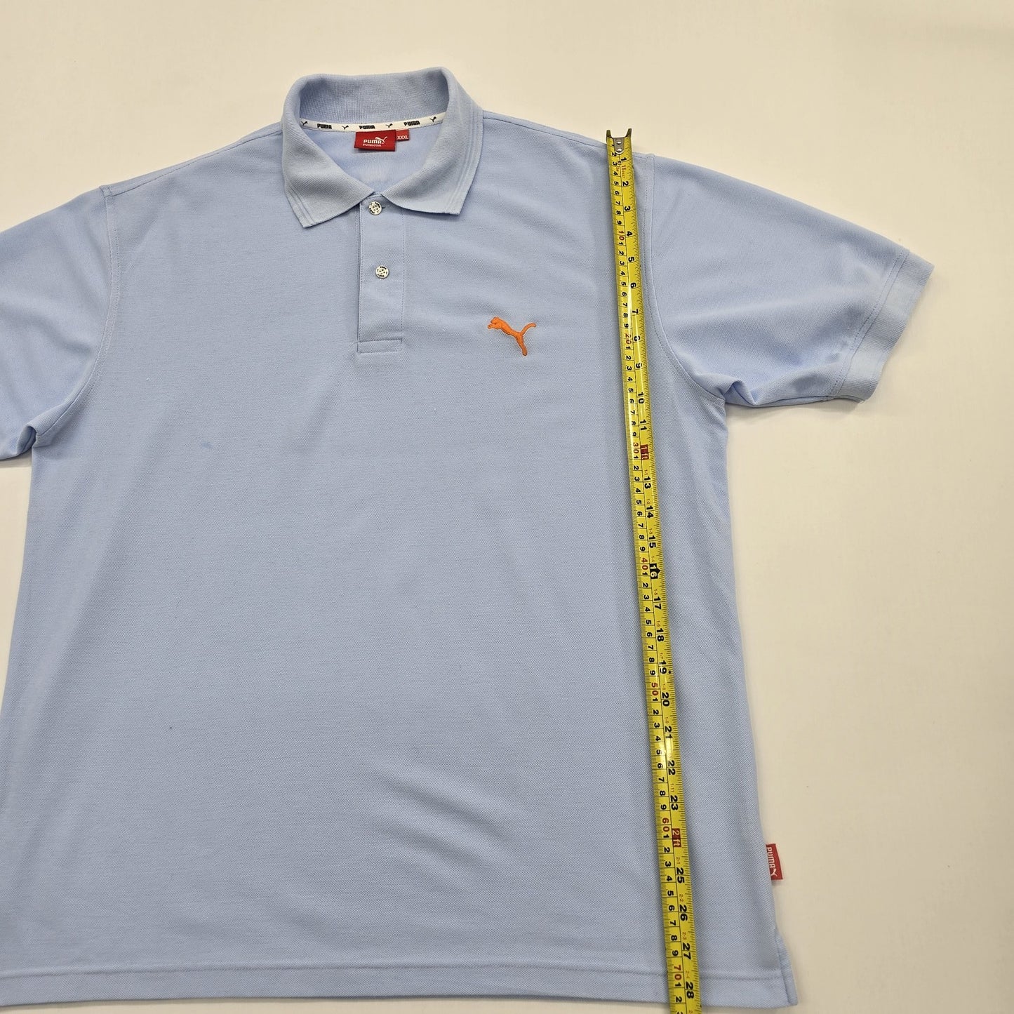 Puma Boys Light Blue Polo Shirt Solid Size XXXL Logo Embroidered