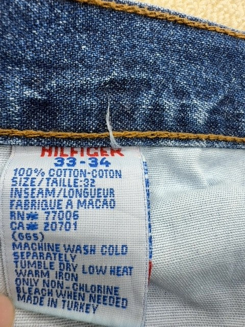 Tommy Hilfiger Denton Straight Blue Jeans Men's Size 33x34 100% Cotton