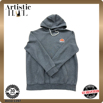 Ellesse Men's Grey Fleece Pullover Hoodie M UK Relaxed Fit