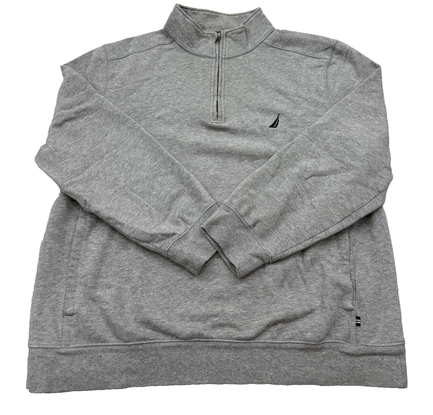 Nautica Men's Grey Half Zip Pullover Sweatshirt Size XL Made in Vietnam