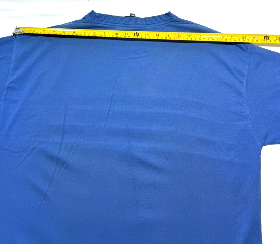Blue Kickers T-Shirt With Orange And Cream Horizontal Stripes - Size M