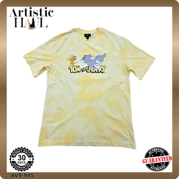 H&M Kids Tom & Jerry Light Yellow Cartoon T-Shirt S Relaxed Cotton