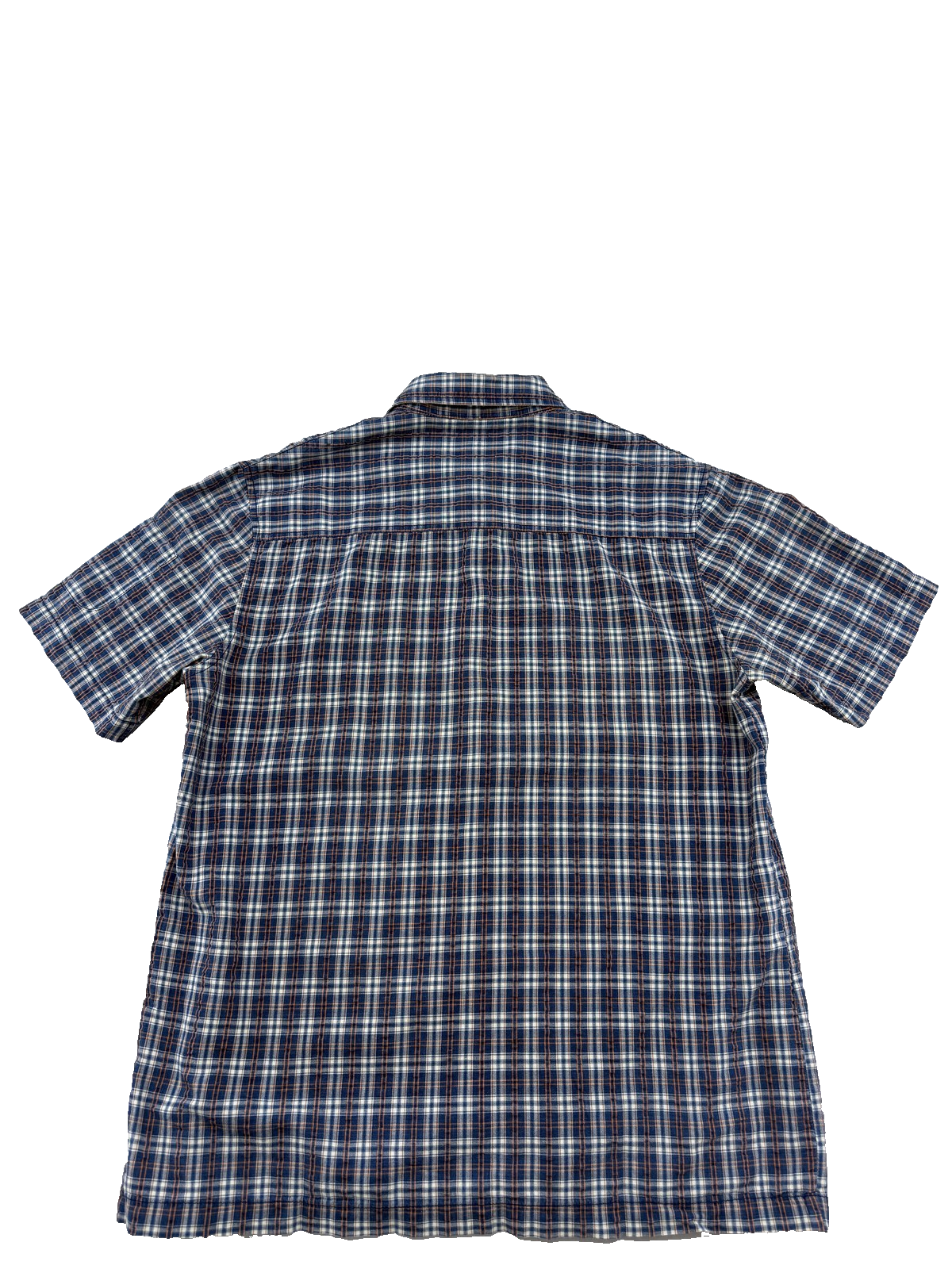 Lee Men's L Blue Plaid Short Sleeve Button-Down 100% Cotton Casual Shirt