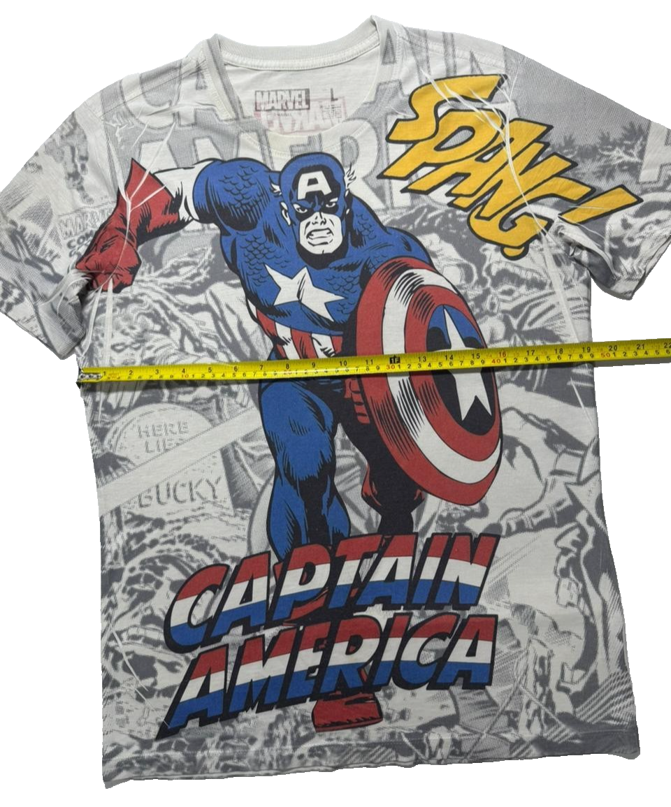 Marvel Captain America Shield Graphic T-Shirt Men's Size L
