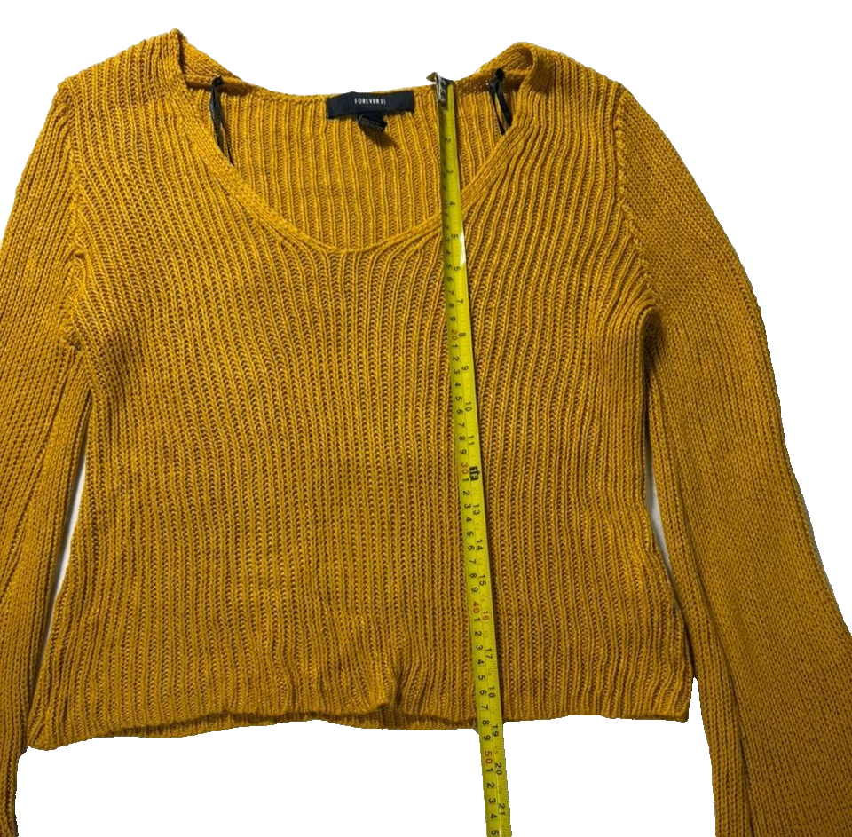 Forever 21 | Sweaters | Yellow Cropped V Neck | Size S