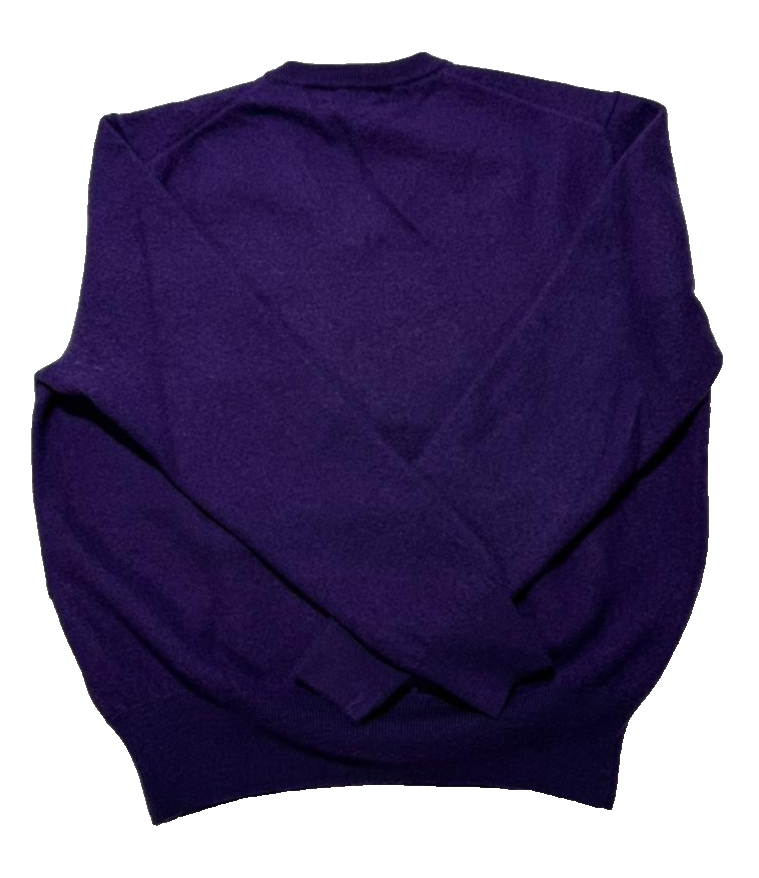 Ralph Lauren Purple Thin Knit V-Neck Pullover Jumper Sweater - Size M