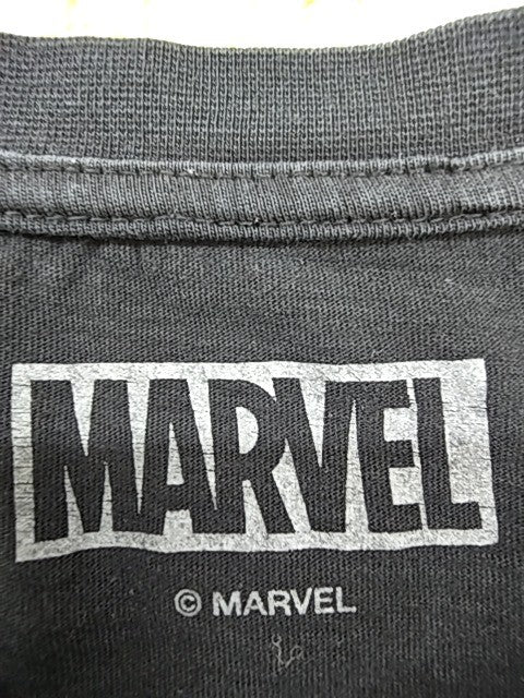 Marvel Black Logo T-Shirt Men's L Cotton Short Sleeve