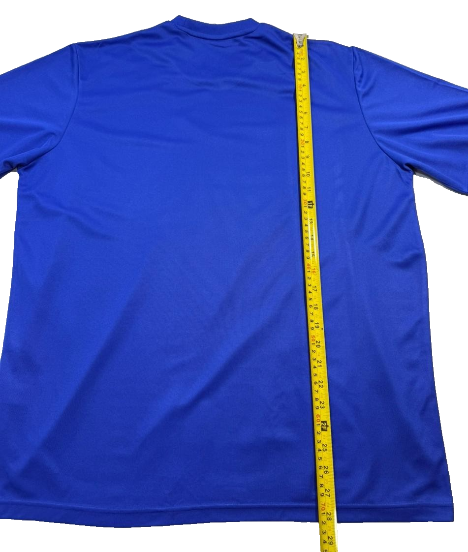 Adidas Men's Royal Blue Climalite Training Jersey White Stripes Ecole De Foot L