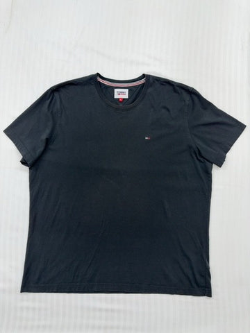 Tommy Jeans Men's Black Cotton Crew Neck T-Shirt 2XL