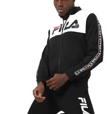 Fila Edlin Logo Print High-Neck Zip-Front Jacket | L