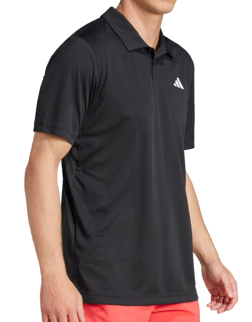 Adidas Men's Black Golf Polo Shirt Climalite Textured Stripe Logo Size L