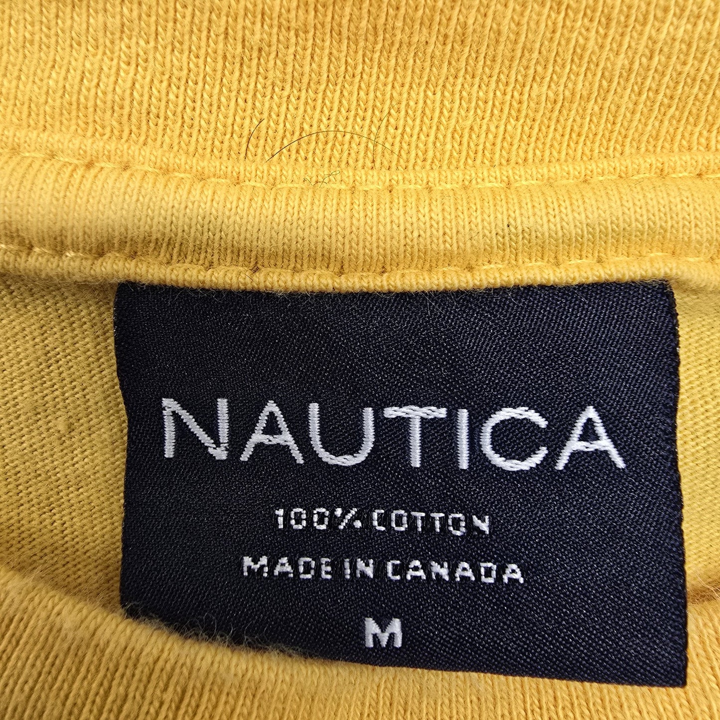 Nautica Men's Yellow Logo Crew Neck T-Shirt Size M