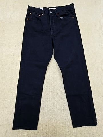 Levi's 501 Unisex Black Straight Leg Jeans 30x28 Mid Rise