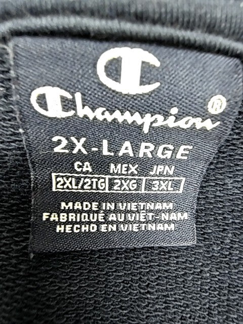 Champion Men's Full-Zip Hoodie Navy 2XL Jersey Cotton-Poly