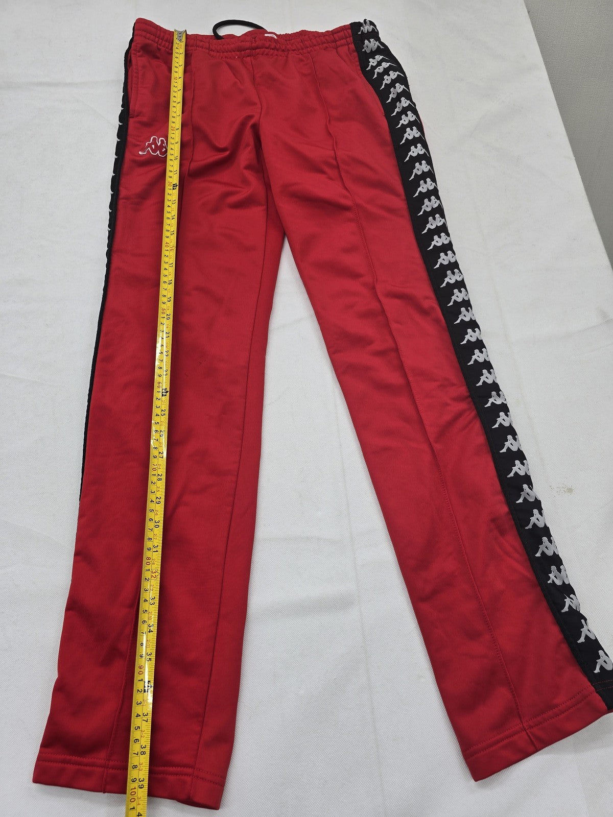 Kappa Red Medium Track Pants Polyester Drawstring Logo Tape M