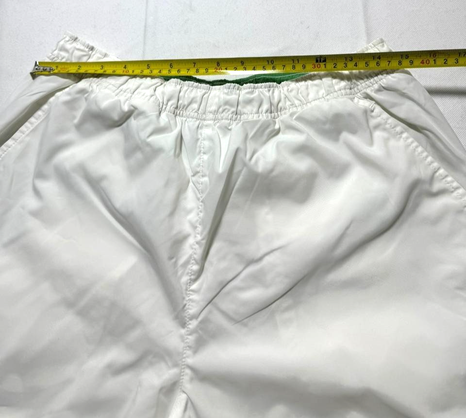 Nike Athletic Shorts In White With A Red Stripe And Green Paneling - Size L