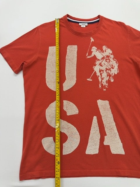 U.S. POLO ASSN. Mens Red Graphic Logo T-Shirt Size M - Crew Neck