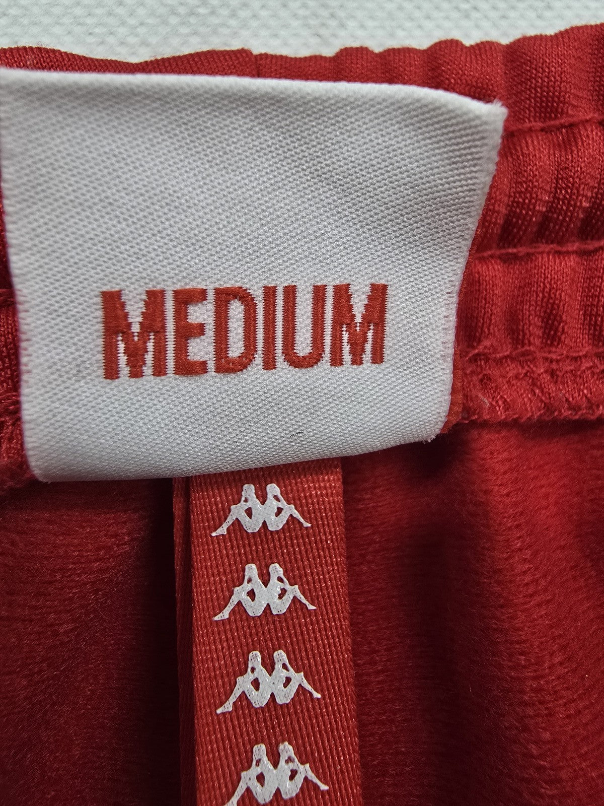 Kappa Red Medium Track Pants Polyester Drawstring Logo Tape M