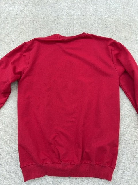 Lacoste Men's Red Fleece Sweatshirt Size L Embroidered Logo