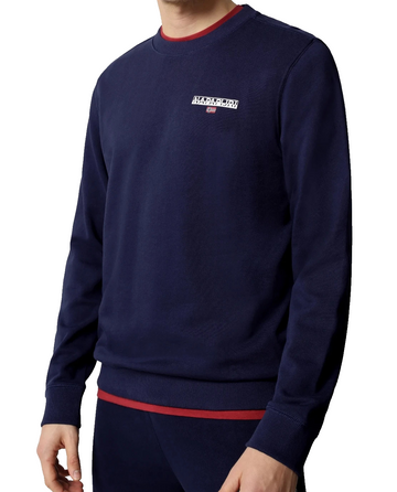 Napapijri Men's Crewneck Sweatshirt Logo Chest Long Sleeve L