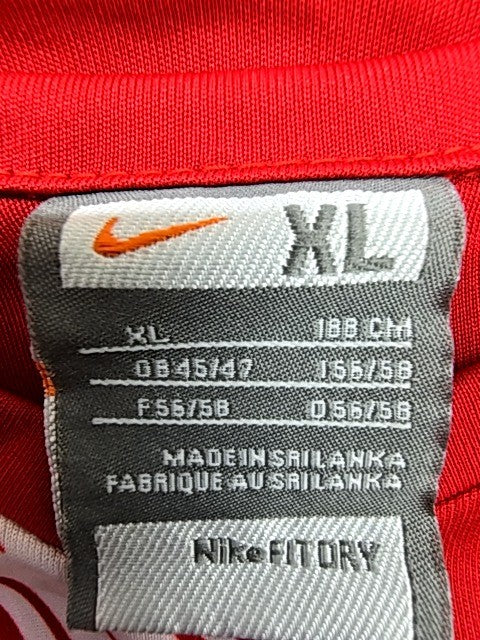 Nike Men's Red Total 90 Soccer Jersey XL Striped Short Sleeve