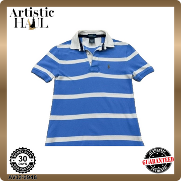 Polo Ralph Lauren Unisex Blue Striped Short Sleeve Polo Shirt Size S