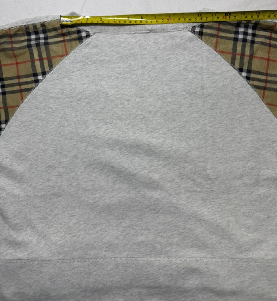 Burberry London Grey Sweatshirt Nova Check Sleeve Panel |12Y| 152Cm