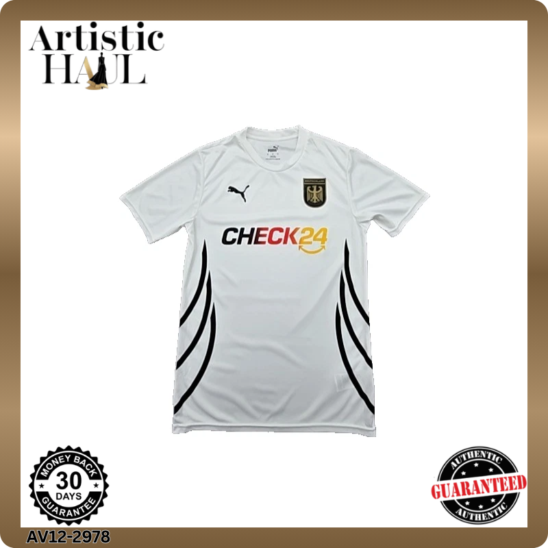 Puma Men's White Striped Short Sleeve Jersey Size S 782644-01