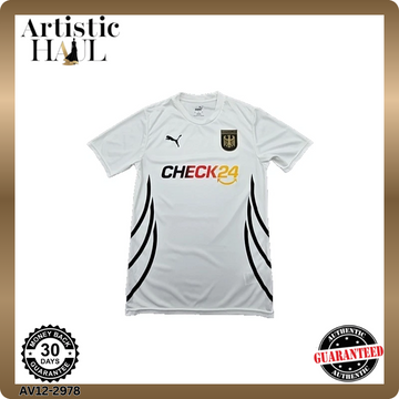 Puma Men's White Striped Short Sleeve Jersey Size S 782644-01
