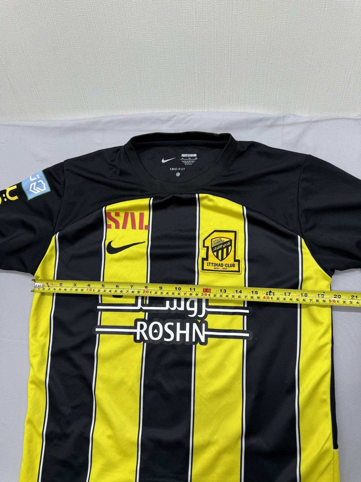 Nike Black Yellow Striped Dri-FIT Short Sleeve Crewneck Men's Jersey