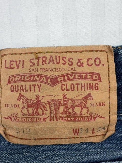 Levi's Men's Medium Blue Vintage Bootcut 512 Jeans 31x34