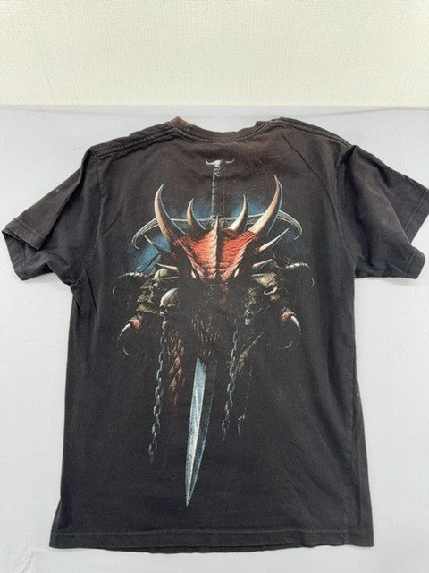 Spiral Black Dragon Fantasy Men's T-Shirt M Cotton Crew