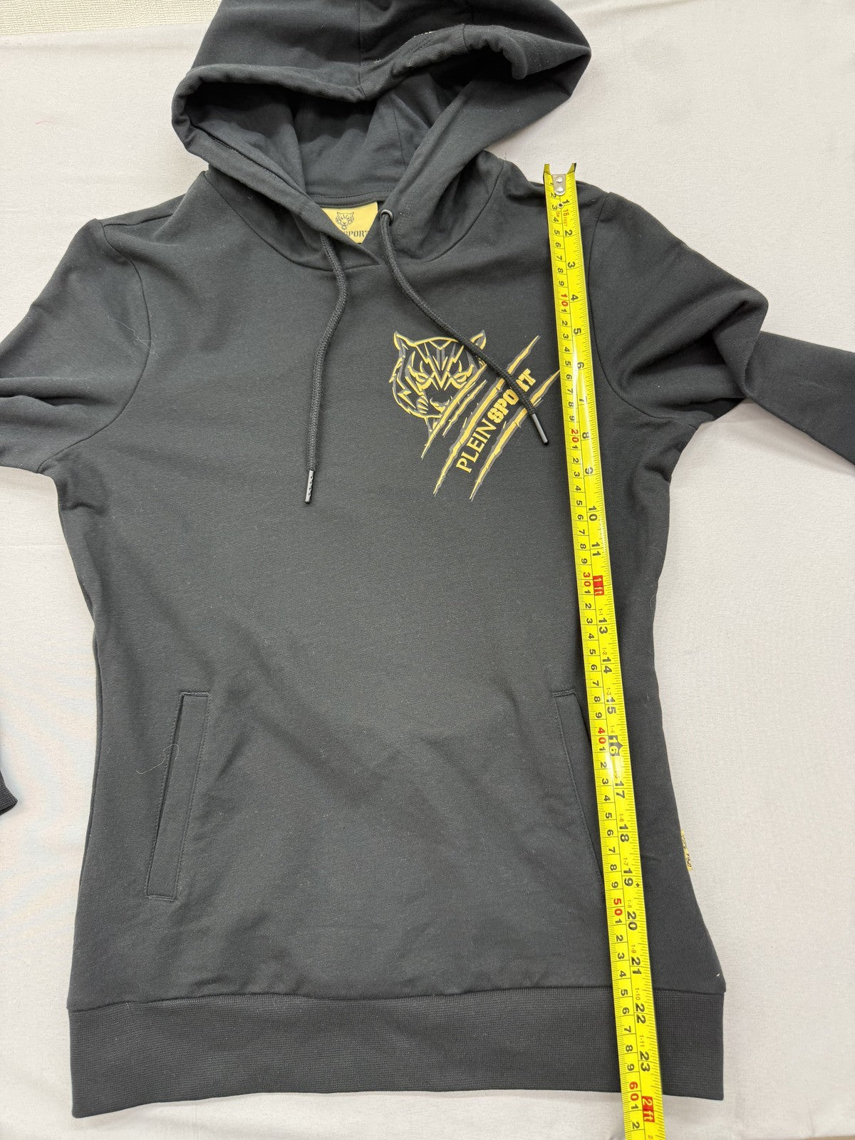 Plein Sport Black Hoodie Men's Size S Logo Print Cotton